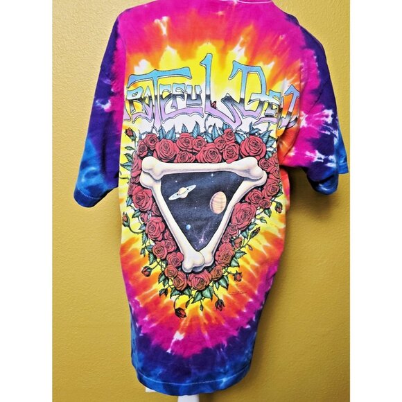1992 Grateful Dead Space Your Face Liquid Blue Tie Dye Shirt Large Vintage - Picture 7 of 16
